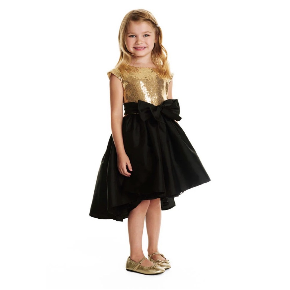 Pippa and Julia Girls Alicia Gold Sequins Dress Size: 5